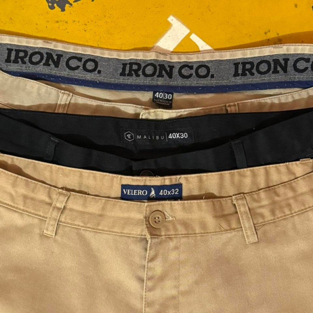 3pc Men's Pants Bundle Size 40 Khaki‎ & Black Casual Chino Work Pants